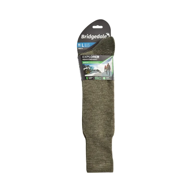 Bridgedale Explorer Heavyweight Merino Knee Socks Unisex in Olive-2